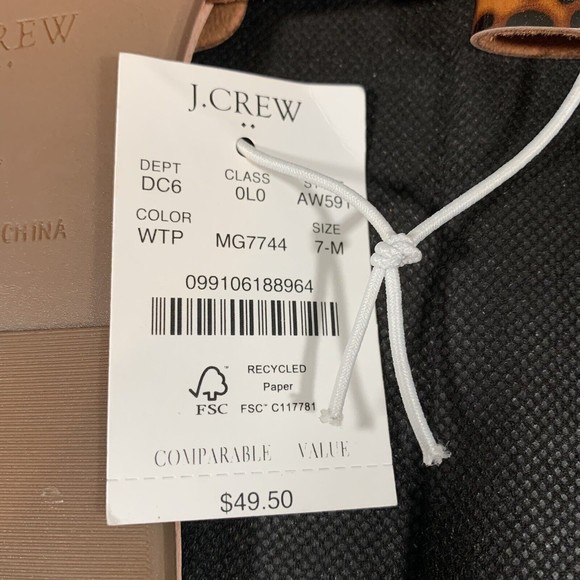 J. Crew Size 7 Sandals Animal Print Flat Slide Slip on Shoes NWT - Picture 3 of 3